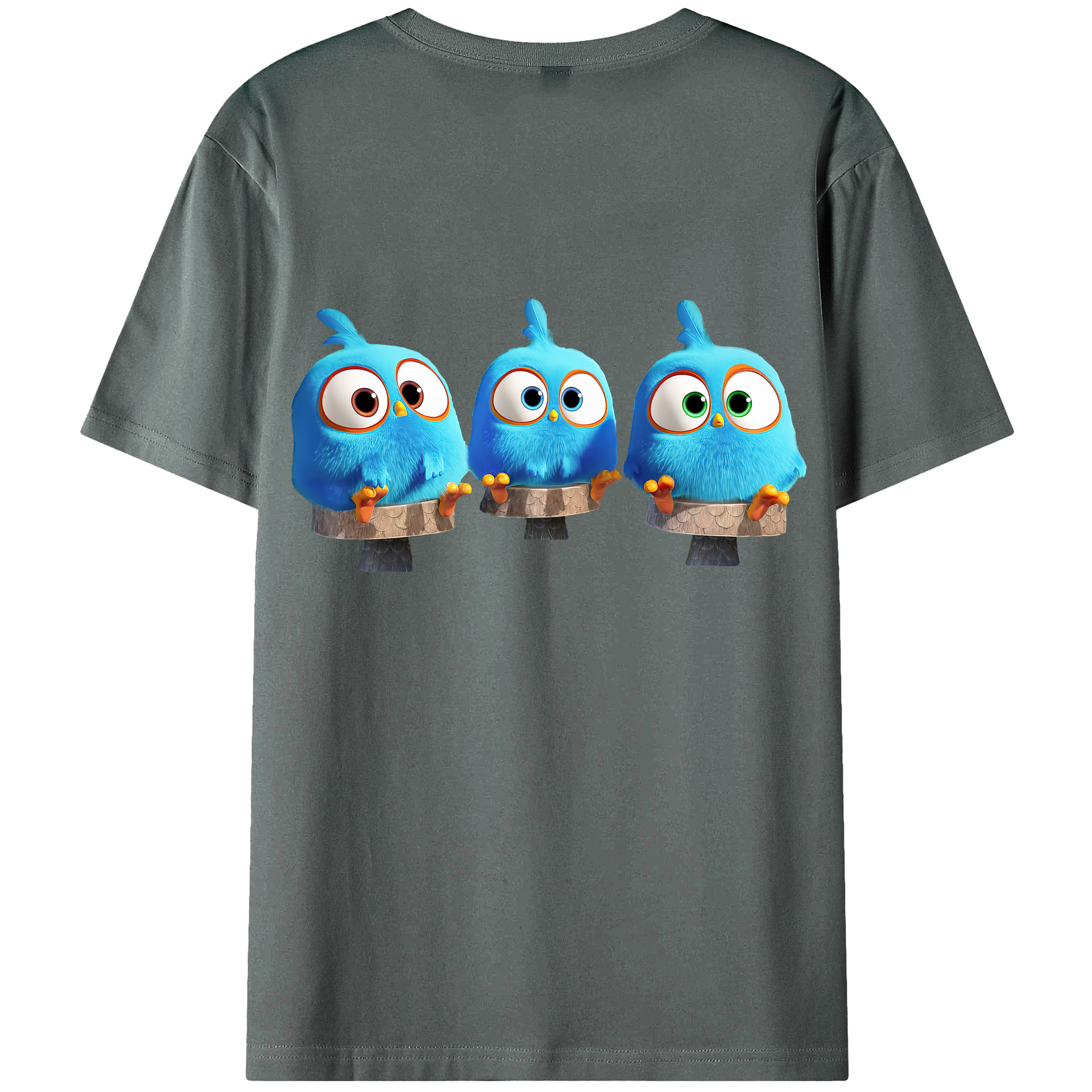 （画像用） Angry Birds アングリーバード 綿100％半袖Tシャツ（背面プリント）